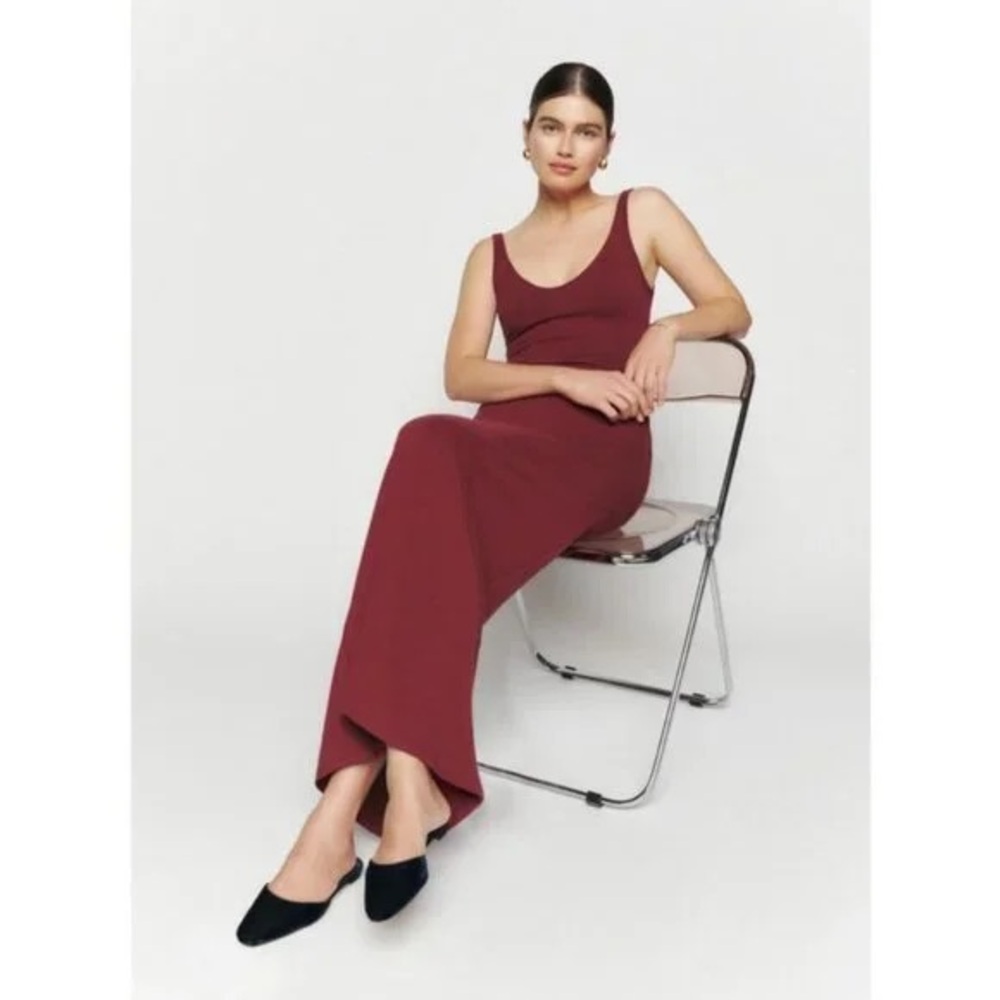 Reformation Tyra knit dress NWT maroon color